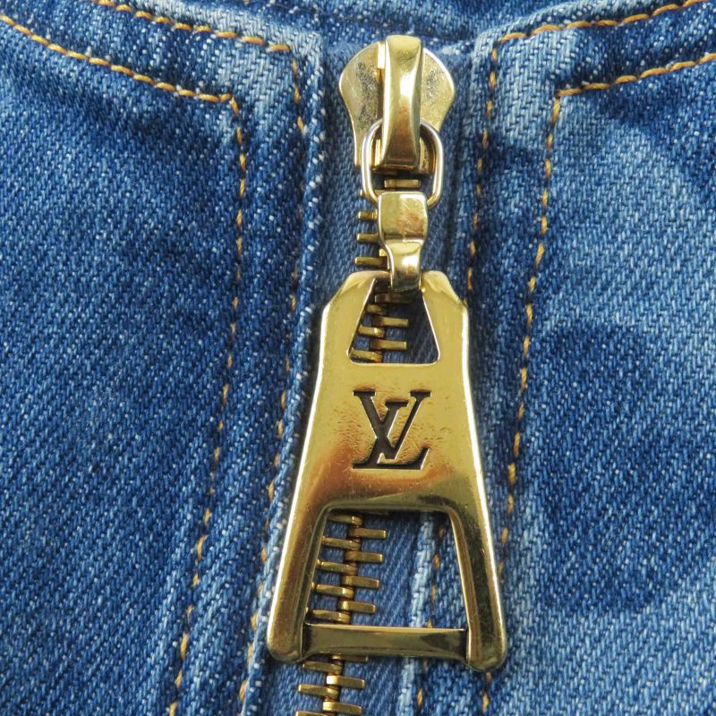 Louis Vuitton 21SS Giant Monogram Front Zip Sleeveless Denim Dress Indigo Blue