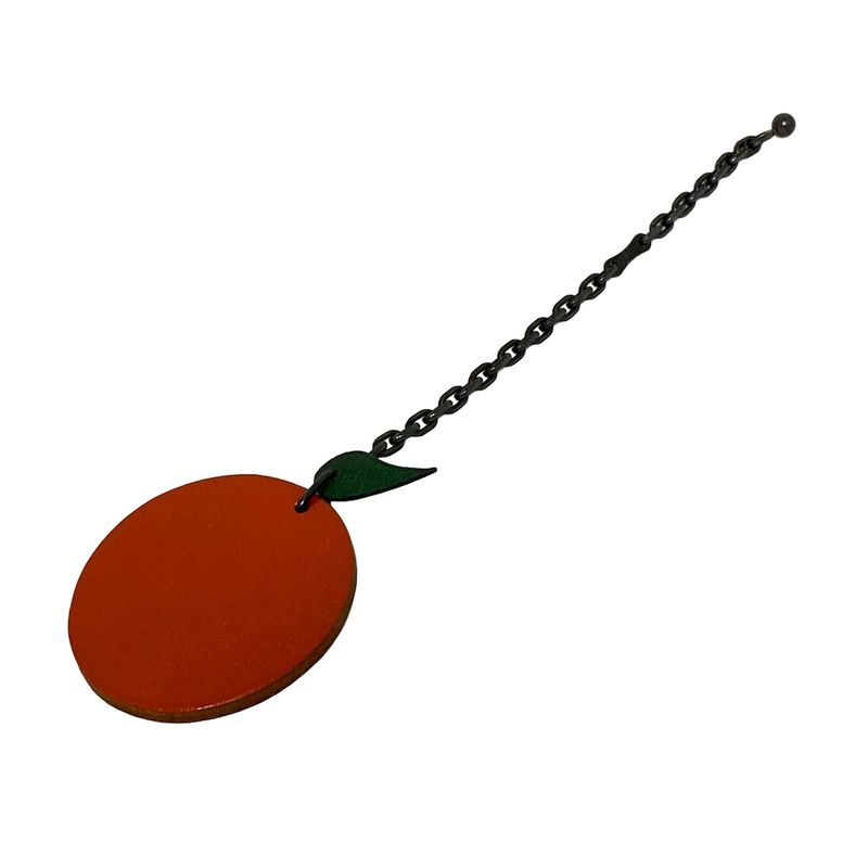 Hermes Key Holder (charm ) Fruit Key Holder Orange X Green X Silver Orange