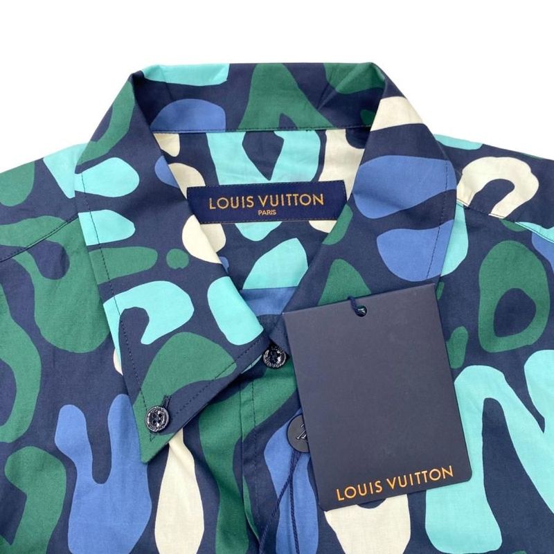 Louis Vuitton Long Sleeve Shirt Graphic Logo All Over Rm231q Tb0 Hos54w XS Size