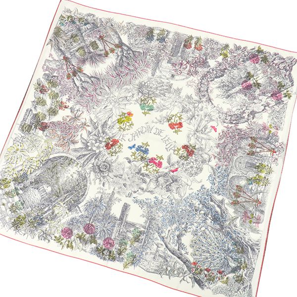 Hermes Shawl Carre 140 Carre Geant Cashmere Silk Beige and Multicolor [le