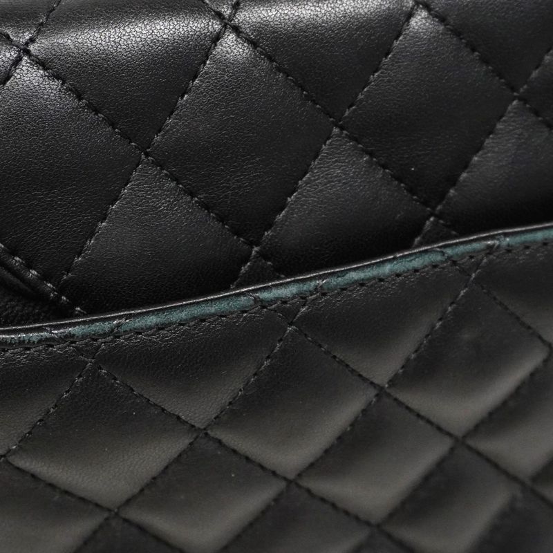 Chanel Shoulder Bag Matelasse Lambskin Black Chien Pan Gold Hardware Women