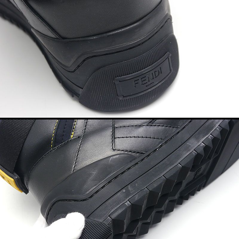 Fendi High Cut Sneakers Black Size 8