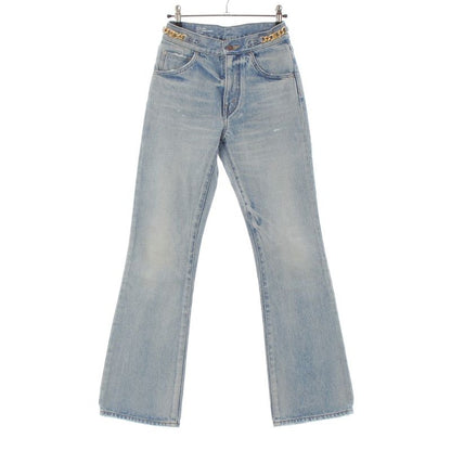 Celine Cotton Triomphe Damaged Flared Denim Pants Jeans Bottoms N677 0840 08KW