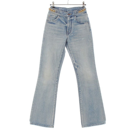 Celine Cotton Triomphe Damaged Flared Denim Pants Jeans Bottoms N677 0840 08KW