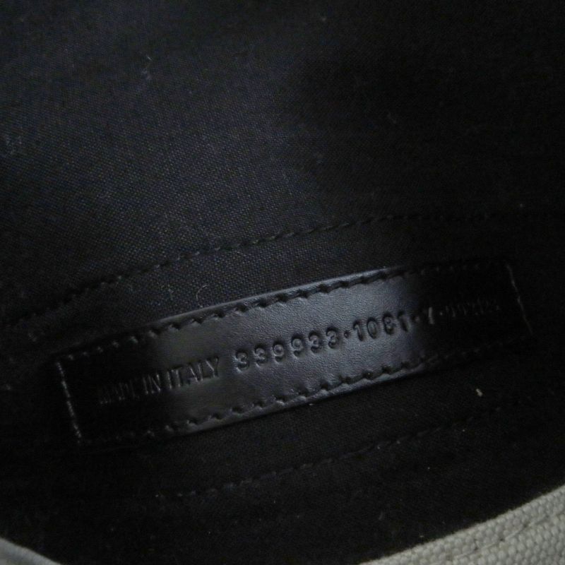 Balenciaga 339933 Small Cabas Su Cotton Canvas And Black Calfskin Handbag With