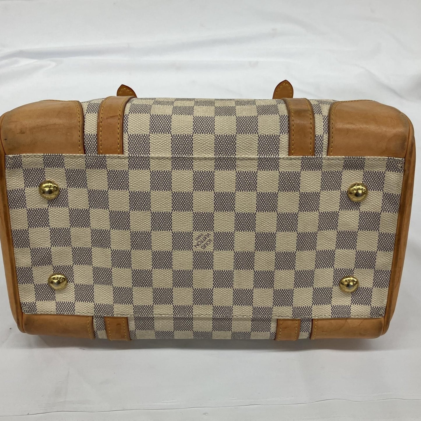 Louis Vuitton Mini Boston Bag Damier Azur Berkeley N52001 Gray X White