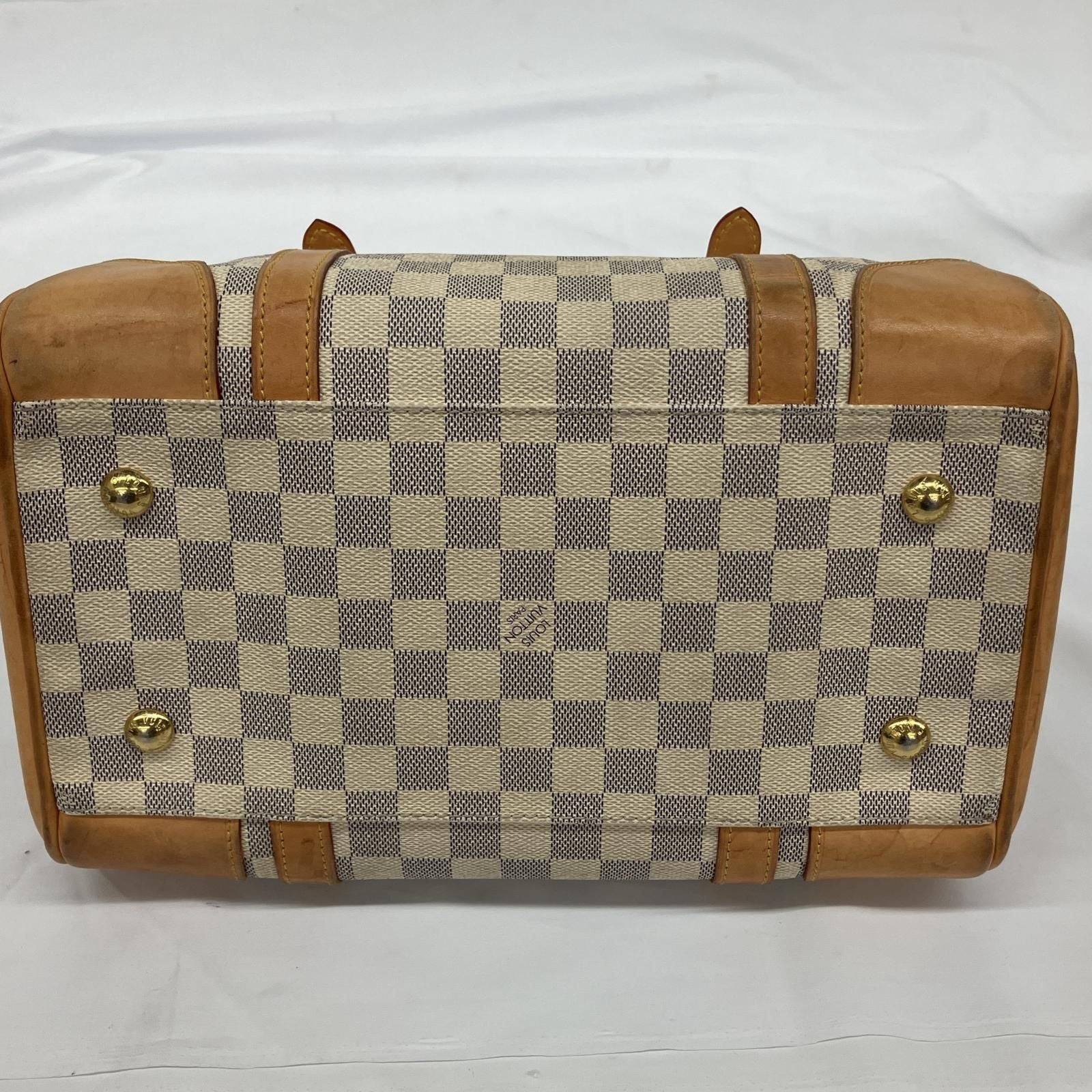 Louis Vuitton Mini Boston Bag Damier Azur Berkeley N52001 Gray X White
