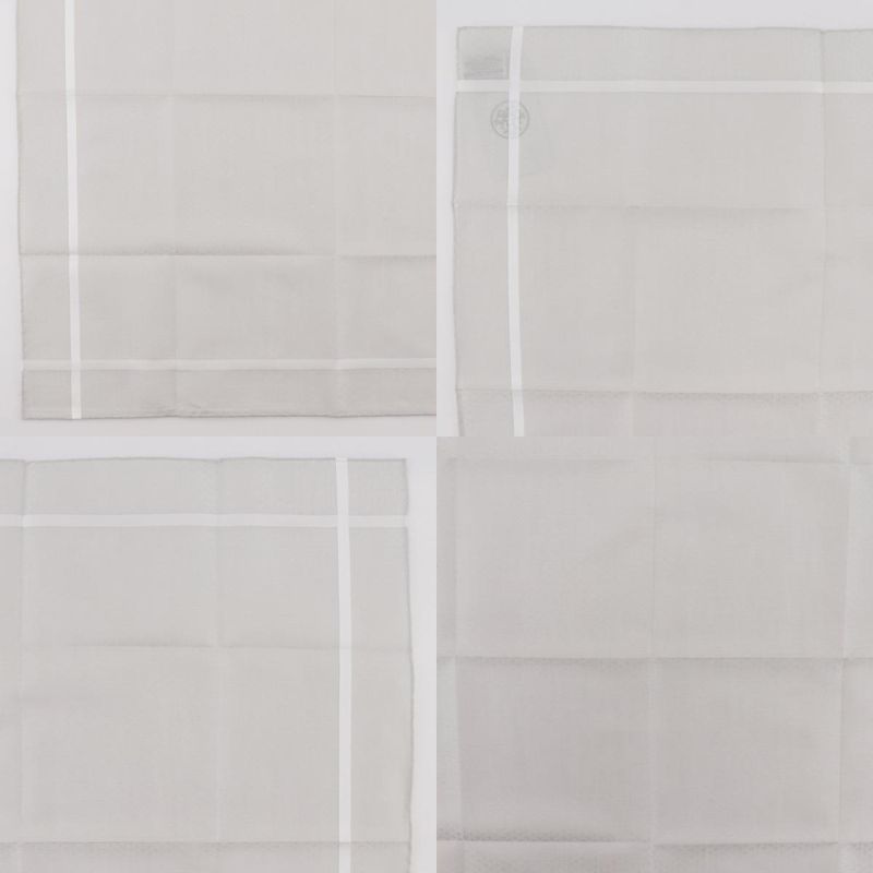 Hermes Jacquard H Handkerchief Set Of 2 Cotton Gray/light Blue Men's Handkerchie