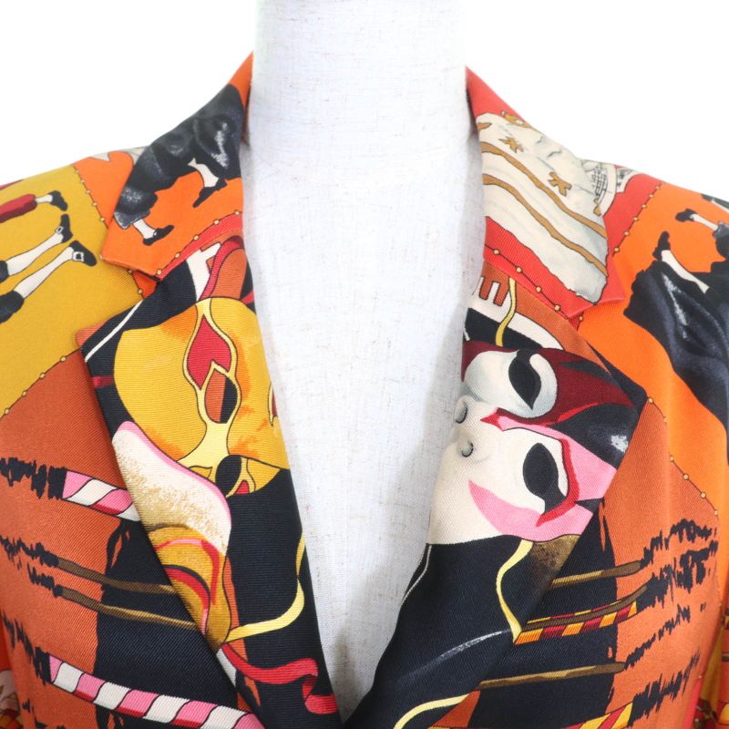 Hermes Vintage LE Carnaval DE Venise Carnival Of Venice 100% Silk Tailored