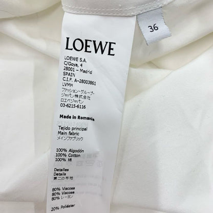 Loewe Dress Cotton White Shirt Sleeveless