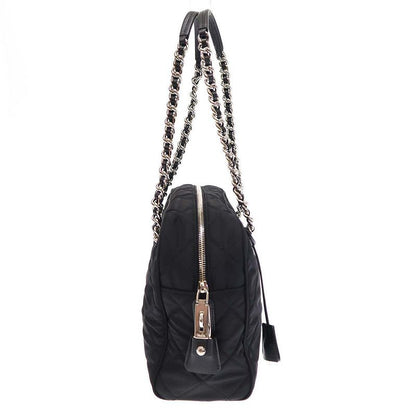 Prada Quilted Chain Tote Bag Nylon Quilted Chain Tote Bag 1bb903 Black