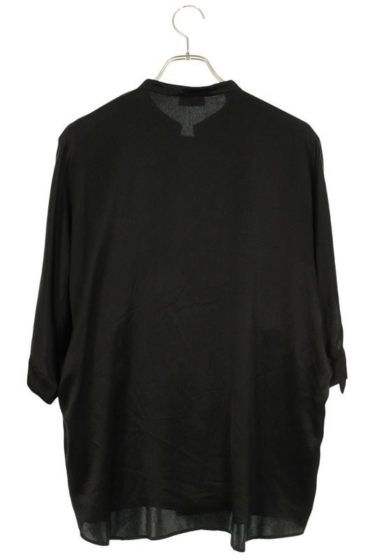 Saint Laurent Paris 23SS 723186 Y900r Cles Peep Satin Tunic Short Sleeve Shirt