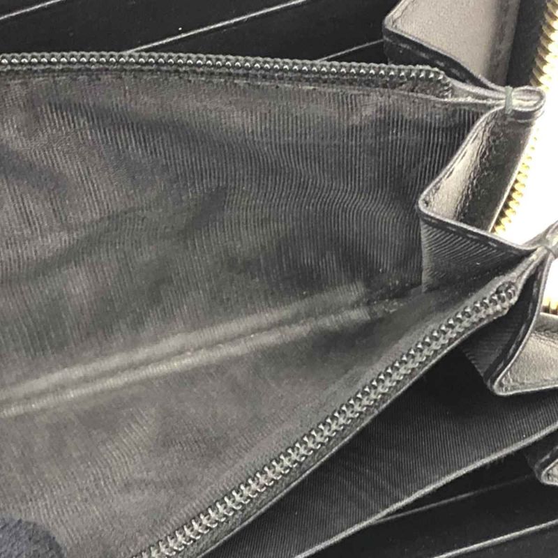 Gucci Round Zipper Long Wallet Sylvie 476083 Black