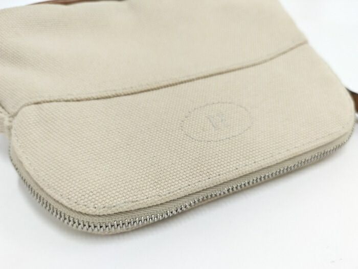 Hermes Bolide Pouch 16 Mini Canvas Beige