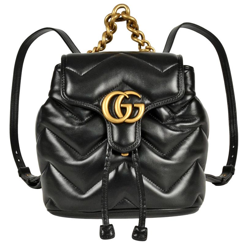 Gucci GG Marmont Quilted Mini Backpack Daypack Backpack Leather 777253 Black