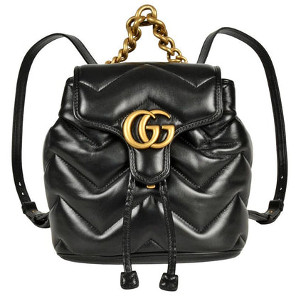 Gucci GG Marmont Quilted Mini Backpack Daypack Backpack Leather 777253 Black