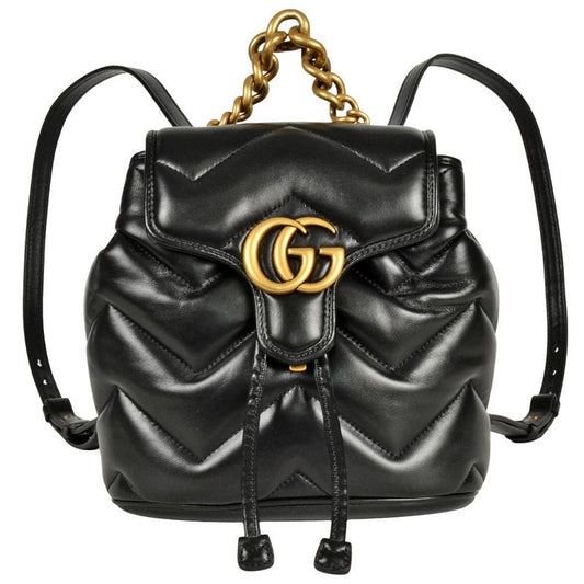 Gucci GG Marmont Quilted Mini Backpack Daypack Backpack Leather 777253 Black