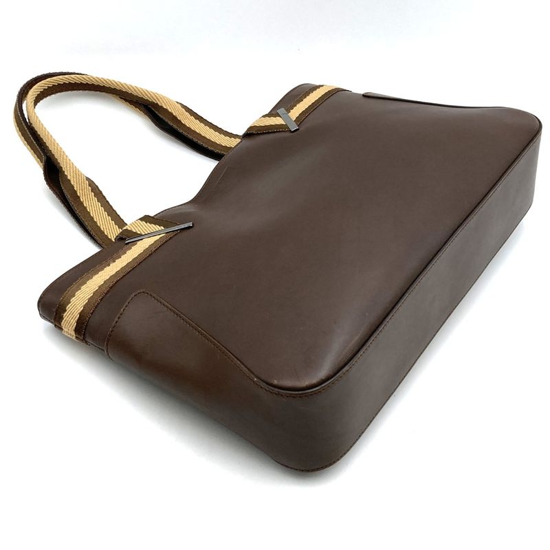 Gucci 002 1135 Handbag Sherry Line Leather Brown Ladies Men Vintage Fashion