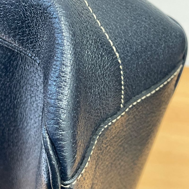 Prada Shoulder Bag Leather Black with Tear Inside A25-2693