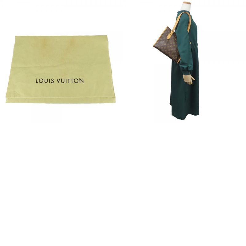 Louis Vuitton Tote Bag Popincourt O M40007 Monogram Nubuck Brown Gold Hardware