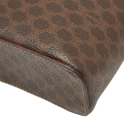 Celine Macadam Vanity Bag Cosmetic Pouch Brown PVC Leather Women Celine