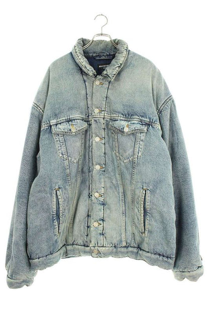Balenciaga 22AW 681689 Tjw92 Oversized Padded Denim Jacket Men's 44