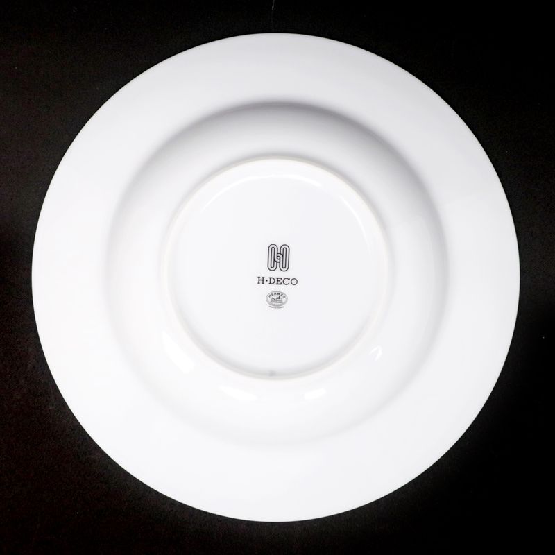 Hermes Soap Plate H DECO White Black Dish Pottery H Deco Ash Deco
