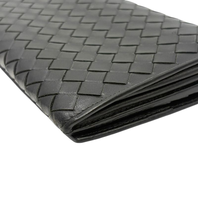 3199 Bottega Veneta Long Wallet 156819 Black Preowned Men's Folded Wallet