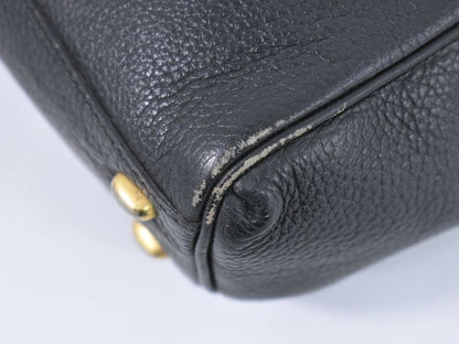 Authentic Celine Leather Handbag Black Bag Pre-owned [follow-up Discount