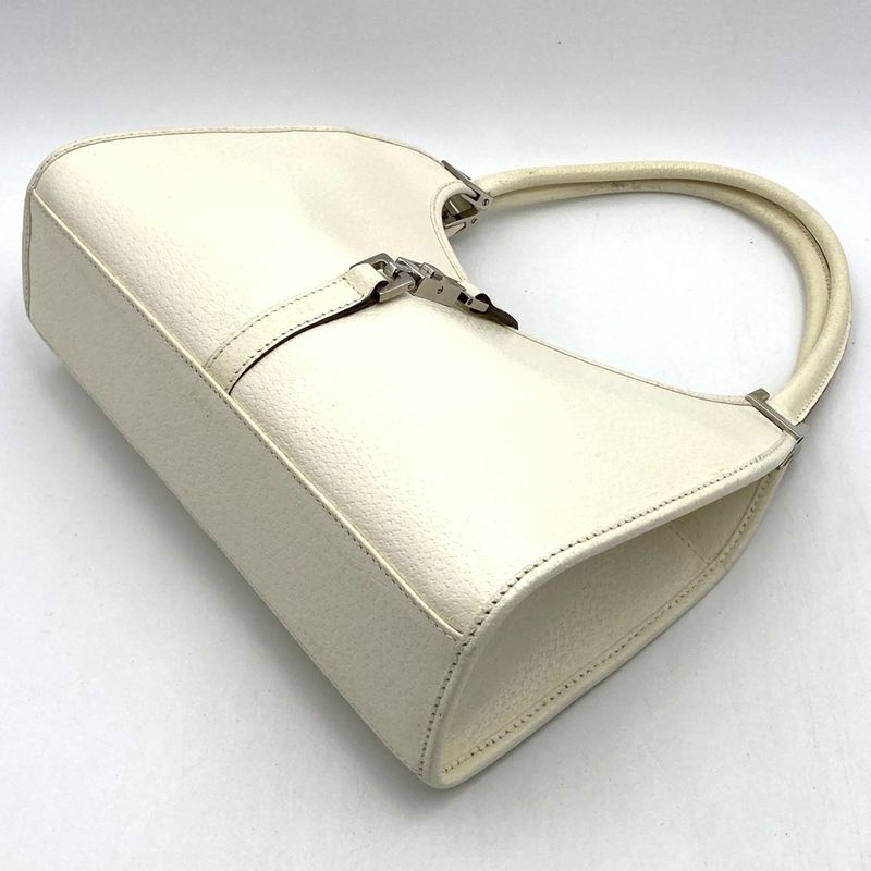 Gucci 002 1068 Handbag Elbow Bag Clean Jackie Line White Leather Fashion Women