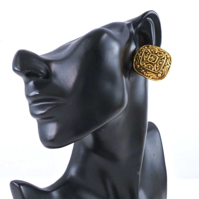 Chanel Coco Mark Rhombus Vintage Gold Plated Gold Ladies 30g Earring