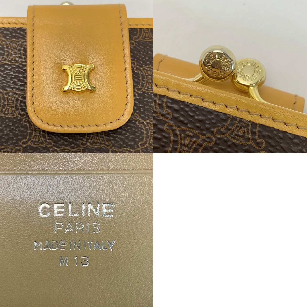 Celine Macadam Pattern Old Celine M13 Brown Bifold Wallet