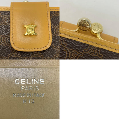 Celine Macadam Pattern Old Celine M13 Brown Bifold Wallet