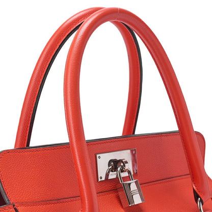 Hermes Toolbox 26 Verso Evercolor Orange Poppy X Rouge Ash Handbag With Silver