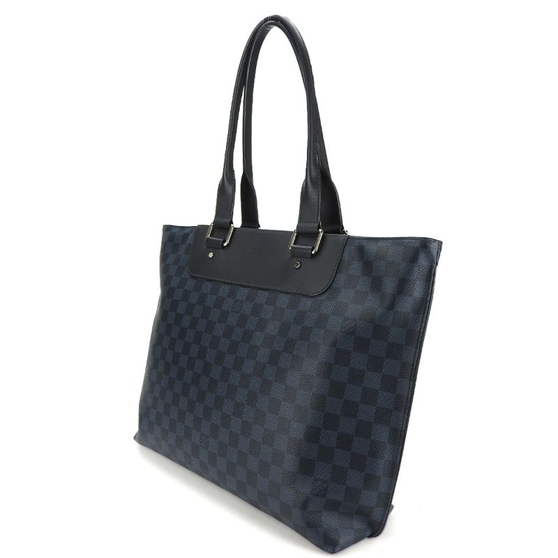 Louis Vuitton Tote Cabas Voyage N41397 Damier Cobalt Canvas Navy Silver