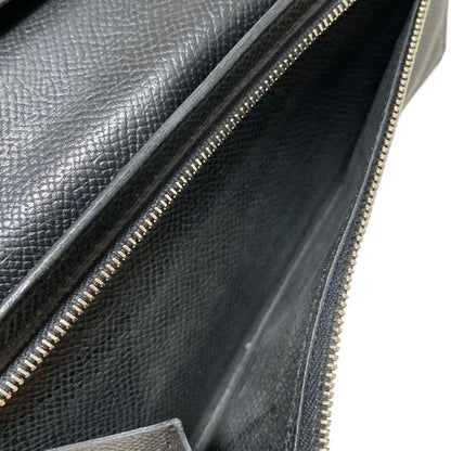 Hermes Long Wallet Bearn Souffle Black New Shape Hardware