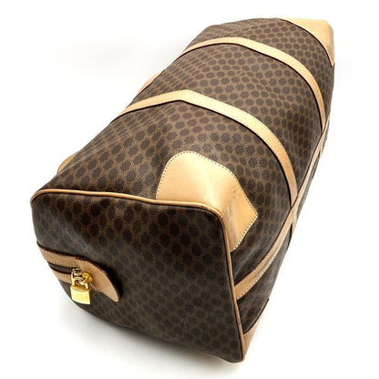 Celine M14 Boston Bag Macadam PVC Leather Brown Ladies Men