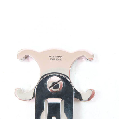 Celine Triomphe Logo Hair Clip Hair Accessory Silver With Box And Storage Bag
