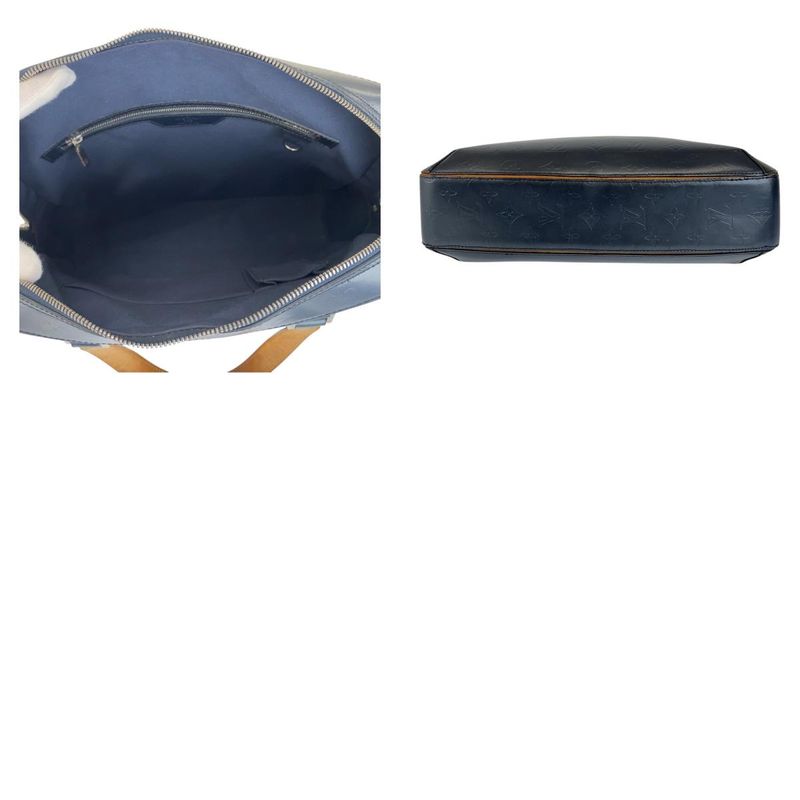 Louis Vuitton Monogram Matte Malden Navy Leather M55132 Business Bag Tote Bag