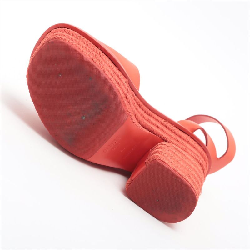 Celine Phoebe Period Leather Jute Sandals Women's 36 Red Made In Italy