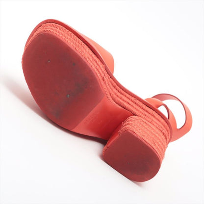 Celine Phoebe Period Leather Jute Sandals Women's 36 Red Made In Italy