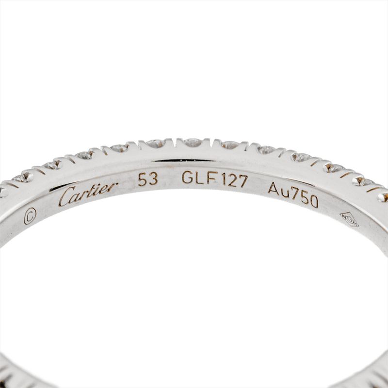 Cartier Etancel Full Eternity Ring With Diamonds #53 18K White Gold 19g