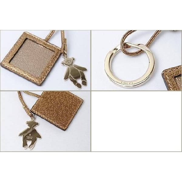 Unused Gucci Key Ring Teddy Bear With Photo Frame Gold