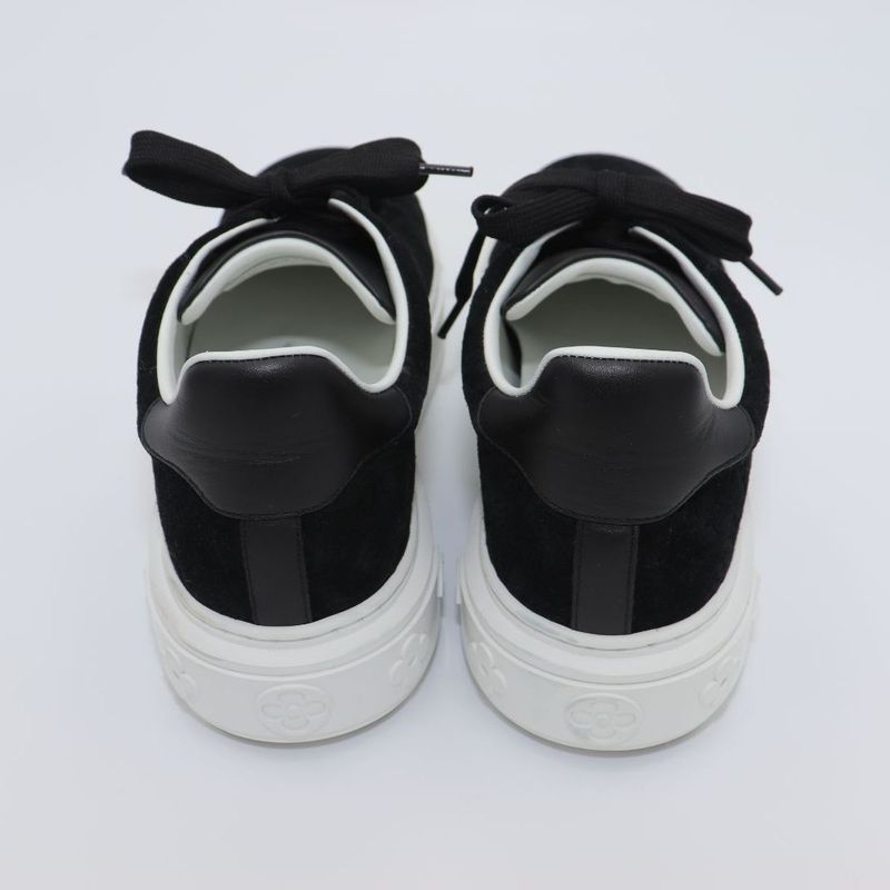 Louis Vuitton Monogram Time Outlines 23 Years Leather X Suede Sneakers Women's