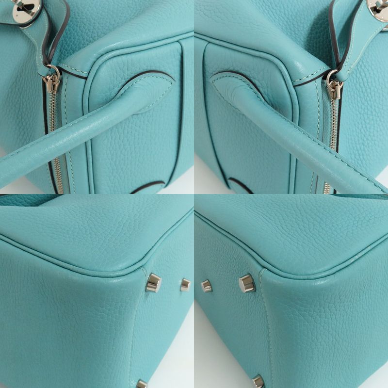 Hermes Lindy 26 Blue Heart Taurillon Clemence Handbag Shoulder - T