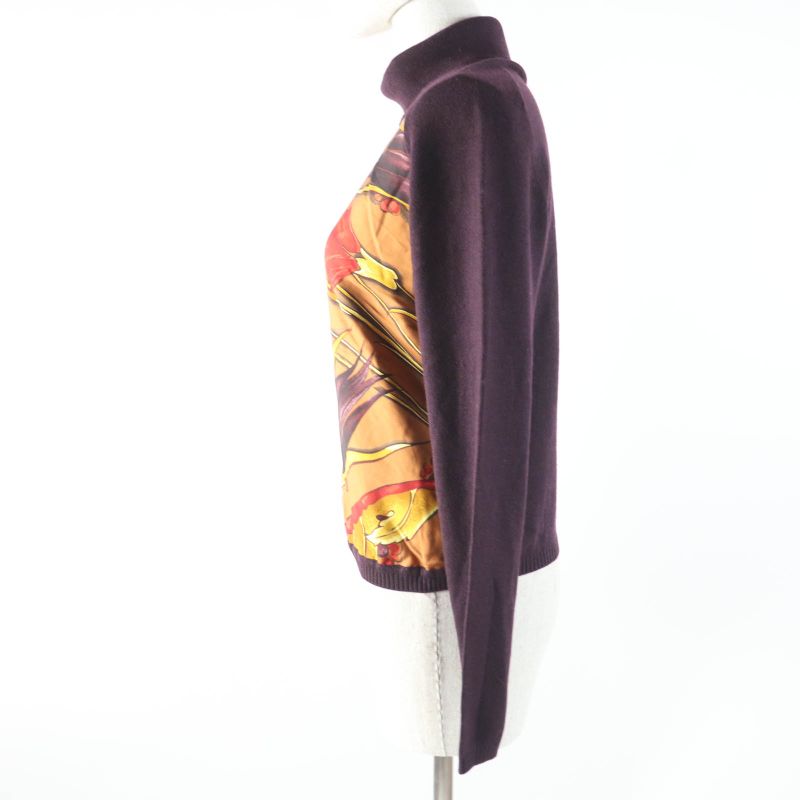 Hermes Vintage Silk Cashmere Margiela Period Twill Raine Turtleneck Long Sleeve