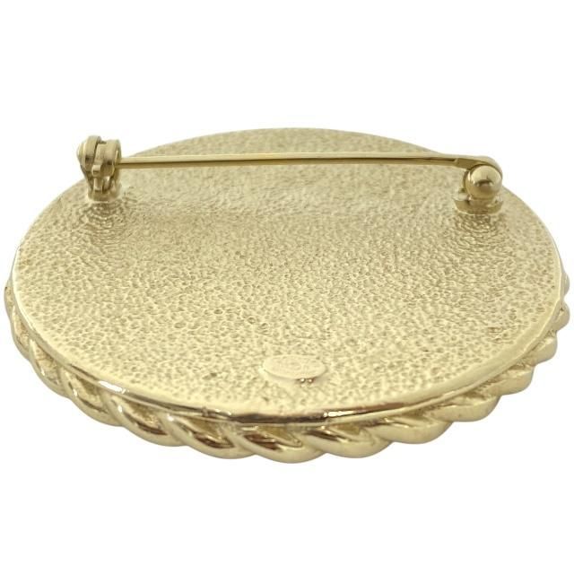 Chanel Brooch Pin Brooch Accessories Jewelry Circle Small Coco Mark GP Pink
