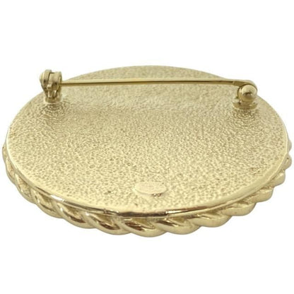 Chanel Brooch Pin Brooch Accessories Jewelry Circle Small Coco Mark GP Pink