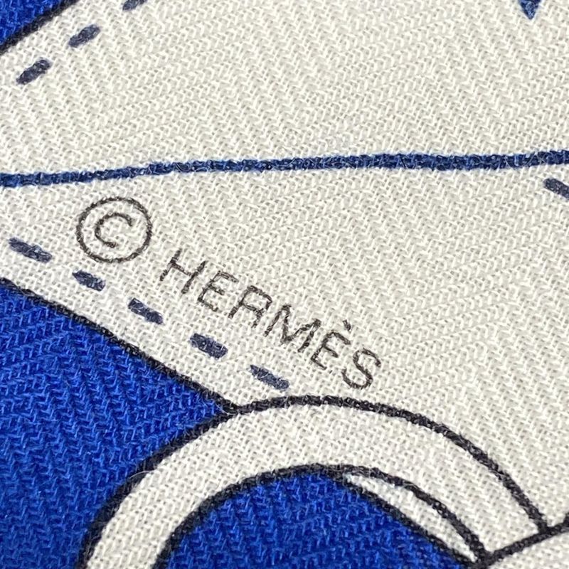 Hermes Stole (shawl) Carre Geant/shawl Carre 140 Blue×white×multi LA Promenade