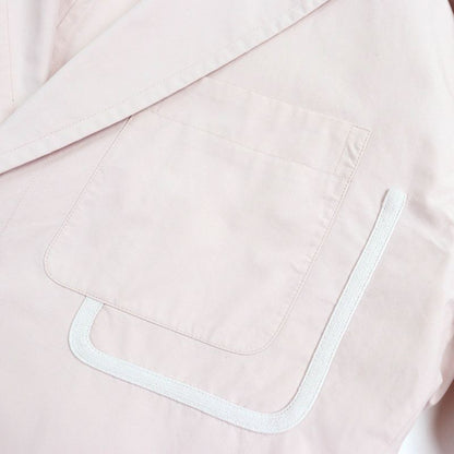 Hermes 23SS 100% Cotton Pocket Design Single Tailored Jacket Light Pink 48 Made